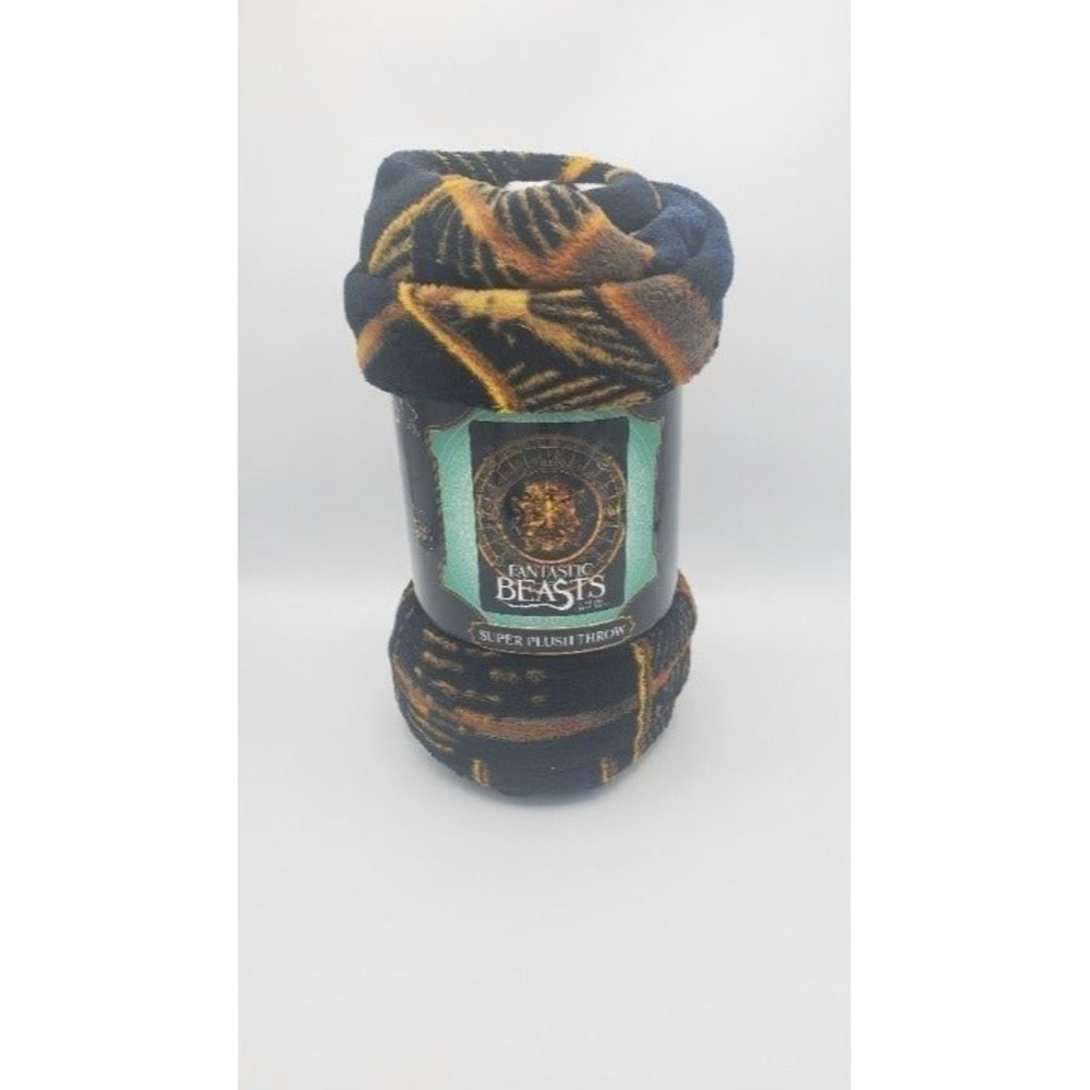 Black & Gold Super Plush Throw Blanket Fantastic Beast never used